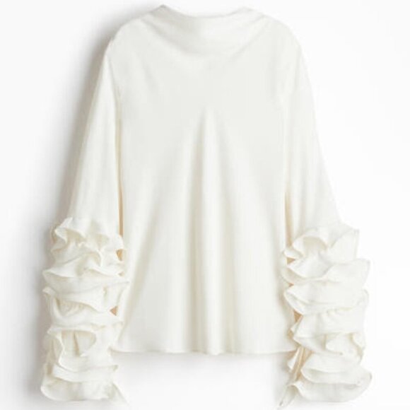 H&M Tops - NWT H&M EDITION RUFFLE-SLEEVED BLOUSE